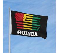 Drapeau américain de la Guinée, drapeaux de jardin guinéens, printemps, été, automne, hiver, décoration d'intérieur, bannière double face, légère, 90 x 150 cm, bannières d'extérieur amusantes