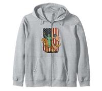 Drapeau américain de la liberté Statue de la Liberté Dinosaure 4 juillet Sweat à Capuche