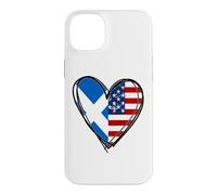 Drapeau américain de l'Écosse en Forme de cœur avec Inscription « Proud to Be Scottish American » Coque pour iPhone 14 Plus