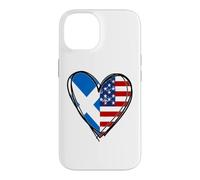 Drapeau américain de l'Écosse en Forme de cœur avec Inscription « Proud to Be Scottish American » Coque pour iPhone 14