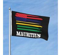 Drapeau américain de l'île Maurice, drapeaux de jardin mauriciens, printemps, été, automne, hiver, décoration d'intérieur, bannière double face, légère, 90 x 150 cm, bannières d'extérieur amusantes