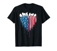 Drapeau américain de Poméranie 4 juillet Amour patriotique chien T-Shirt