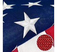 Drapeau américain de qualité supérieure - 1,8 x 3 m - Série indéchirable pour extérieur - Robuste - Durable - Polyester filé - Résistant à la décoloration - Drapeaux américains brodés - Rayures