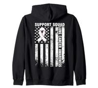 Drapeau américain de Sensibilisation au Cancer du poumon de l'équipe de Soutien Sweat à Capuche