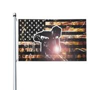 Drapeau américain de soudage, étincelles et flammes, 90 x 150 cm, résistant à la décoloration, pour extérieur, intérieur, maison, jardin, cour, panneau décoratif