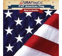Drapeau américain de USA Flag Co. 100% fabriqué aux États-Unis : les meilleures étoiles brodées et rayures cousues de 0,9 x 1,5 m, fabriqué aux États-Unis (0,9 x 1,5 m)