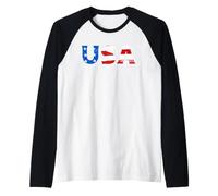 Drapeau américain des Anciens Combattants du 4 Juillet Vintage Manche Raglan