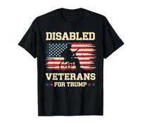 Drapeau américain des anciens combattants handicapés pour Trump 2024 T-Shirt