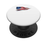 Drapeau américain des Avions de Combat patriotiques américains agitant Le 4 Juillet PopSockets PopGrip Adhésif