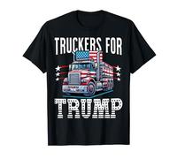 Drapeau américain des camionneurs pour Trump 2024 Soutien patriotique des États-Unis T-Shirt