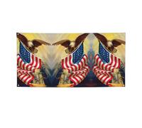 Drapeau américain des États-Unis avec aigle imprimé, bannière colorée idéale pour les bars de jardin et les réunions entre amis