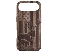 Drapeau américain des États-Unis Chasseur de cerf en Bois Coque pour iPhone Air