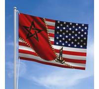 Drapeau Américain Des États-Unis Et Drapeau Marocain Du Maroc 90X150Cm Drapeau De Jardin Supérieure Extérieur Drapeaux Drôle Grand Drapeau Décoration Pour Bureaux Maison Patio