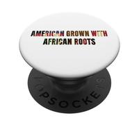 Drapeau américain des Racines africaines cultivées par Les États-Unis Mois de l'histoire des Noirs PopSockets PopGrip Adhésif