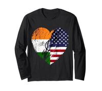 Drapeau américain des Racines Indiennes Manche Longue