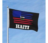 Drapeau américain d'Haïti, drapeaux de jardin haïtiens, printemps, été, automne, hiver, décoration d'intérieur, bannière double face, légère, 90 x 150 cm, bannières d'extérieur amusantes