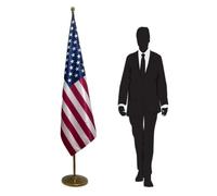 Drapeau américain. Drapeau des États-Unis avec mât avec pied. Code CN7-USA