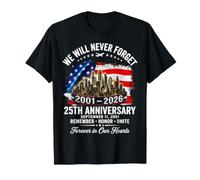Drapeau américain du 25e Anniversaire du 11 Septembre 2001 T-Shirt