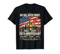 Drapeau américain du 25e Anniversaire du 11 Septembre 2001 T-Shirt