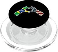 Drapeau américain du Brésil - Cœur du Brésil PopSockets PopGrip pour MagSafe