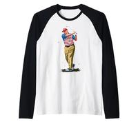 Drapeau américain du golf 2025 du président Donald Trump Manche Raglan