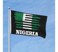 Drapeau américain du Nigéria, drapeaux de jardin nigérians, printemps, été, automne, hiver, décoration d'intérieur, bannière double face, légère, 90 x 150 cm, bannières d'extérieur amusantes
