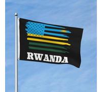 Drapeau américain du Rwanda, drapeaux de jardin rwandais, printemps, été, automne, hiver, décoration d'intérieur, bannière double face, légère, 90 x 150 cm, bannières d'extérieur amusantes