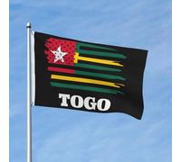 Drapeau américain du Togo, drapeaux de jardin togolais, printemps, été, automne, hiver, décoration d'intérieur, bannière double face, légère, 90 x 150 cm, bannières d'extérieur amusantes