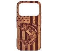 Drapeau américain en Bois pour pêcheur à Grande Bouche Coque pour iPhone 17 Pro