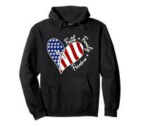 Drapeau américain en Forme de cœur avec Croix de Jésus « The Lord is My Rock » Sweat à Capuche