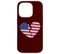 Drapeau américain en Forme de cœur brisé - Heartbreak Patriotique Coque pour iPhone 14 Pro