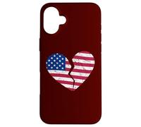 Drapeau américain en Forme de cœur brisé - Heartbreak Patriotique Coque pour iPhone 16 Plus