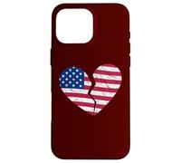 Drapeau américain en Forme de cœur brisé - Heartbreak Patriotique Coque pour iPhone 16 Pro Max