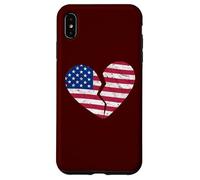 Drapeau américain en Forme de cœur brisé - Heartbreak Patriotique Coque pour iPhone XS Max