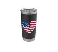 Drapeau américain en forme de cœur brisé - Heartbreak patriotique Gobelet isotherme en acier inoxydable double paroi
