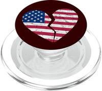 Drapeau américain en Forme de cœur brisé - Heartbreak Patriotique PopSockets PopGrip pour MagSafe
