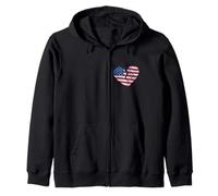 Drapeau américain en Forme de cœur brisé - Heartbreak Patriotique Sweat à Capuche