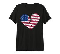 Drapeau américain en Forme de cœur brisé - Heartbreak Patriotique T-Shirt Haut de Gamme