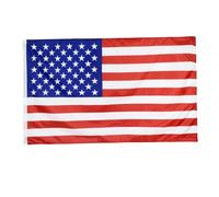 Drapeau américain en Polyester robuste, 90x150cm, drapeau américain brodé d'étoiles et de rayures cousues, drapeaux de jardin du jour l'indépendance
