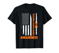 Drapeau américain en Ruban Orange pour Sensibilisation aux handicaps développementaux T-Shirt
