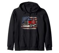 Drapeau américain et Camion Big Rig Sweat à Capuche