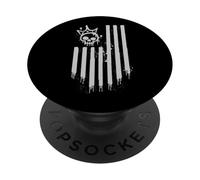 Drapeau américain et crâne Graffiti Spray Drapeau Vertical Noir PopSockets PopGrip Adhésif