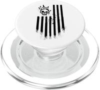 Drapeau américain et crâne Graffiti Spray Drapeau Vertical Noir PopSockets PopGrip pour MagSafe