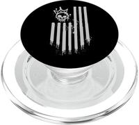 Drapeau américain et crâne Graffiti Spray Drapeau Vertical Noir PopSockets PopGrip pour MagSafe
