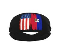 Drapeau américain et drapeau d'Haïti Bandeau de sport élé pour exercices de yoga, bandeaux respirants, accessoires pour cheveux, entraînement, course à pied
