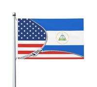 Drapeau américain et drapeau du Nicaragua de luxe durable 3 x 5 pieds