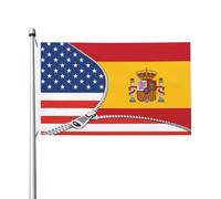 Drapeau américain et drapeau espagnol de luxe durable 3 x 5 pieds