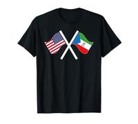 Drapeau américain et équatorial Guinée croisée, Double Racine T-Shirt