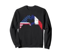 Drapeau américain et français Racines françaises Sweatshirt