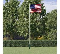 Drapeau américain et mât en aluminium 6,23 m pour décoration de maison et de jardin Drapeaux et manches à air